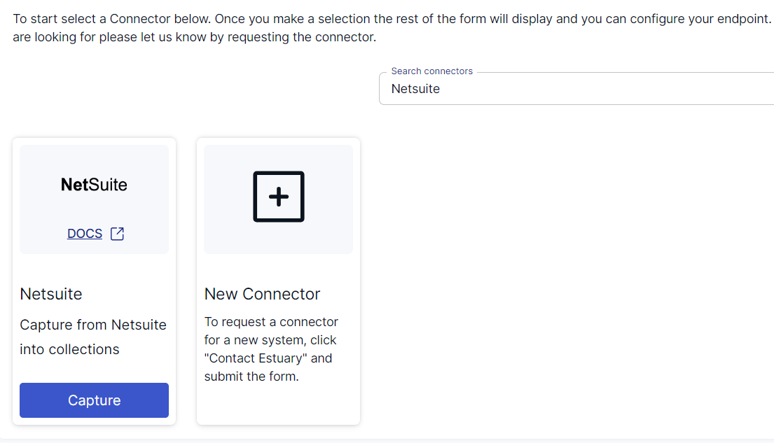 Netsuite Analytics Warehouse - Connector Page