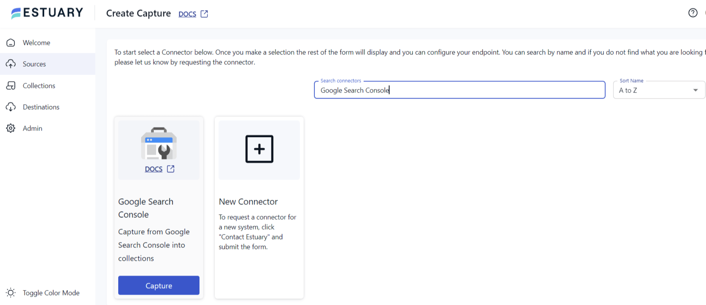 GSC to BQ - Create Capture