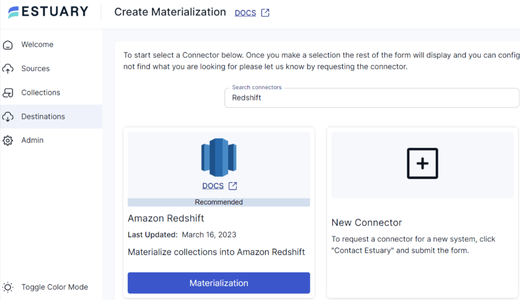 Facebook Ads to Redshift - Destinations