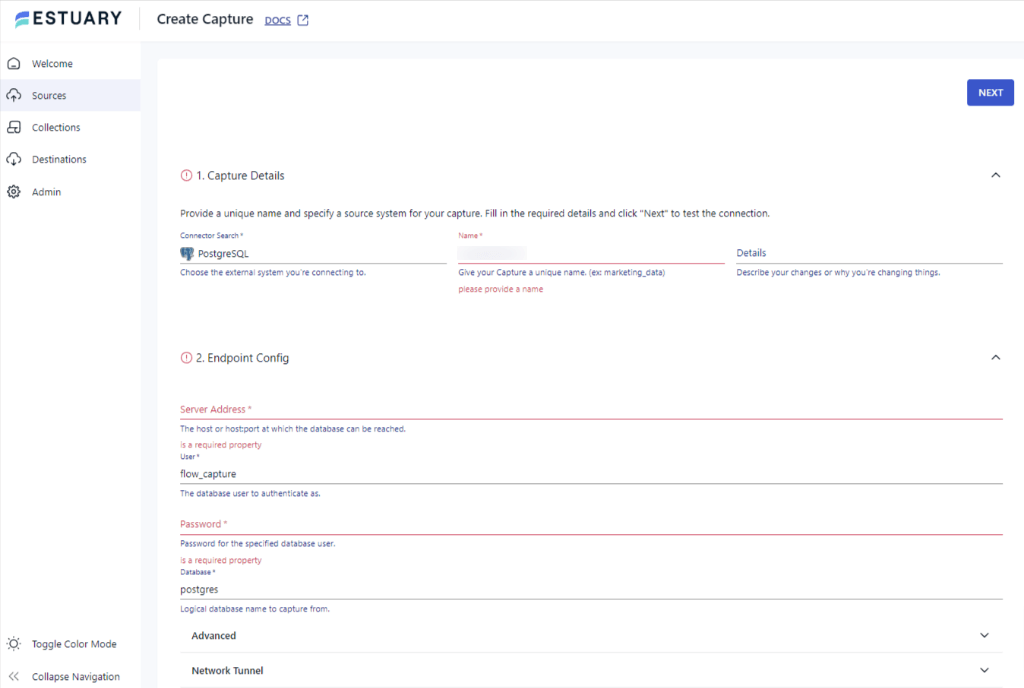 postgres to aurora - capture details