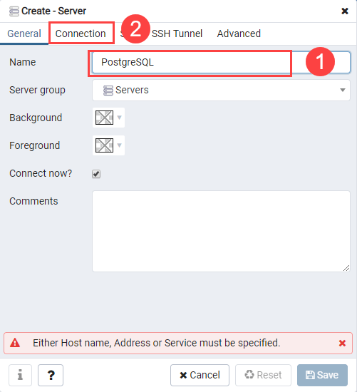 Postgres Schema - Server details configuration