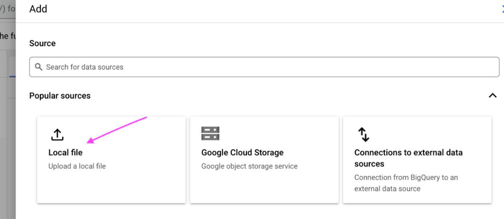 Netsuite to bigquery - CSV Method - Select Local File