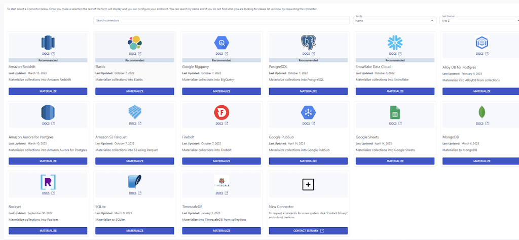 salesforce change data capture - materialization connectors