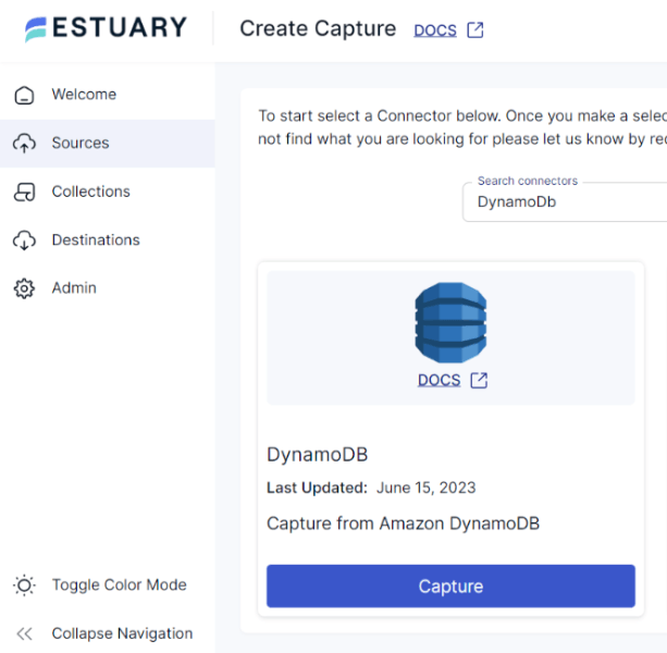 DynamoDB to PostgreSQL - dynamodb capture