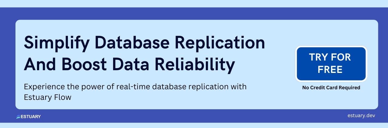 real-time database replication with Estuary Flow