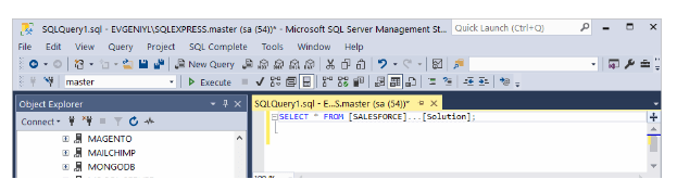 Salesforce to SQL Server - SQL Query